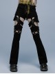 Punk Stretch Weaved Fabric Irregular Hollow Stitching And Detachable Design Stylish Long Pants