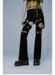 Punk Stretch Weaved Fabric Irregular Hollow Stitching And Detachable Design Stylish Long Pants