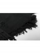 Gothic Stretch Denim Fabric Irregular Ribbon Doodle Pattern Decoration Contrast Color Ragged Jeans