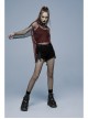 Gothic Stretch Denim Fabric Irregular Ribbon Doodle Pattern Decoration Contrast Color Ragged Jeans