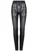 Goth SkinnySkull Print Fabric Decoration Skeleton Black Print Leggings