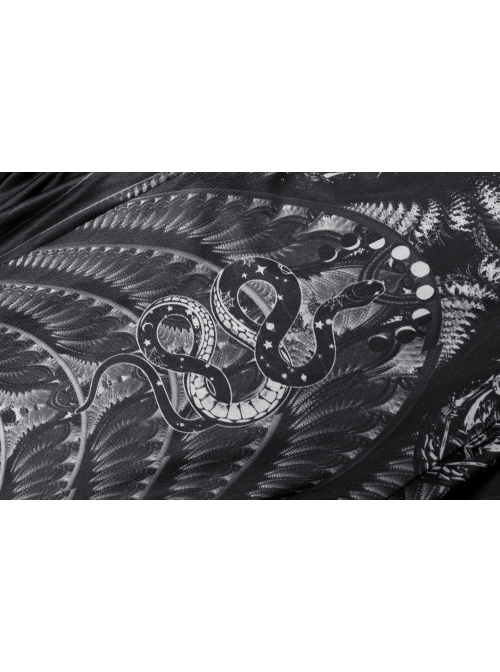 Goth SkinnySkull Print Fabric Decoration Skeleton Black Print Leggings