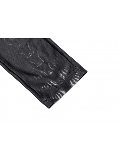 Goth SkinnySkull Print Fabric Decoration Skeleton Black Print Leggings