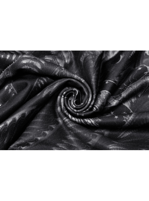 Goth SkinnySkull Print Fabric Decoration Skeleton Black Print Leggings