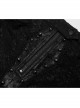 Gothic Coffin Shape Design Lace Print Button Decoration Black Shorts