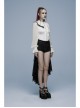 Gothic Coffin Shape Design Lace Print Button Decoration Black Shorts