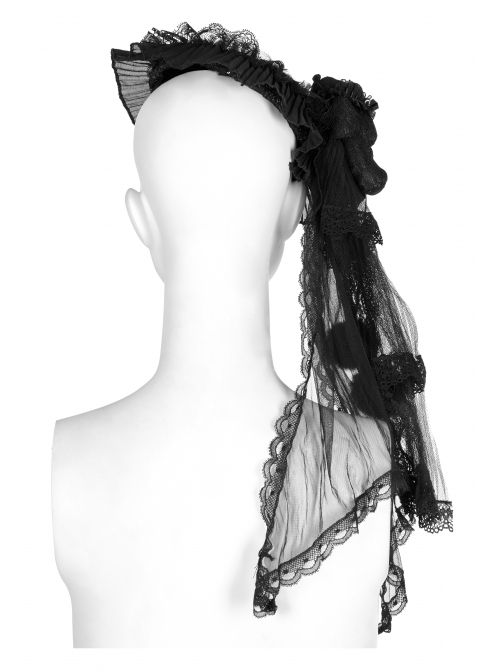 Punk Gorgeous Lace Mesh Folds Frilled Hat Lolita Bear Hat