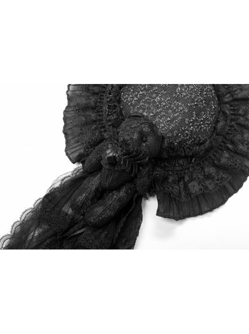 Punk Gorgeous Lace Mesh Folds Frilled Hat Lolita Bear Hat