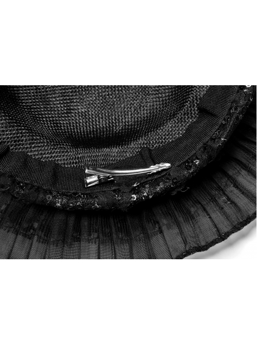 Punk Gorgeous Lace Mesh Folds Frilled Hat Lolita Bear Hat