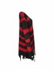 Gothic Irregular Stripe Pattern Hole Design Hem Slit Loose Pullover Sweater