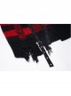 Gothic Irregular Stripe Pattern Hole Design Hem Slit Loose Pullover Sweater