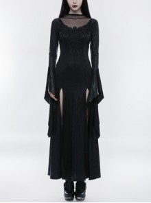 Gothic Stretch Mesh Fabric Lace Applique Decoration Gorgeous High Cross Dress