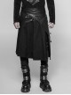 Black Punk Twill Woven Fabric Drawstring Pocket Design Removable Half Skirt