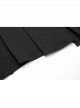 Black Punk Twill Woven Fabric Drawstring Pocket Design Removable Half Skirt