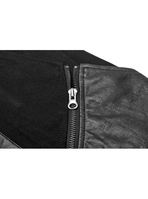 Black Punk Twill Woven Fabric Drawstring Pocket Design Removable Half Skirt