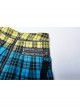 Punk Color Plaid Fabric Front Zipper Design Belt Studs Decoration Plaid Half Skirt