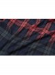 Punk Pink Blue Plaid Tie Rope Design Buttonhole Lace Trim On Hem Dress