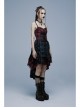 Punk Pink Blue Plaid Tie Rope Design Buttonhole Lace Trim On Hem Dress
