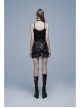 Goth Cotton Stretch Removable Belt Skull Pattern Print Decoration Skirt