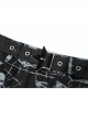 Goth Cotton Stretch Removable Belt Skull Pattern Print Decoration Skirt