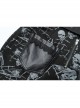 Goth Cotton Stretch Removable Belt Skull Pattern Print Decoration Skirt