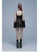 Goth Knitting And Mesh Stitching Metal Belt Decoration Skirt Print Pattern Sexy Cut Dress