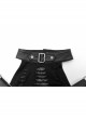 Goth Knitting And Mesh Stitching Metal Belt Decoration Skirt Print Pattern Sexy Cut Dress