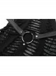 Goth Knitting And Mesh Stitching Metal Belt Decoration Skirt Print Pattern Sexy Cut Dress