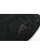 Gothic Denim Fabric Buttonhole Decorative Belt Worn-Out And Decadent Skirt