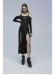 Gothic Off-Shoulder Design Python Pattern Hardware Decoration Sexy Split Dress