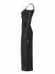 Gothic Off-Shoulder Design Python Pattern Hardware Decoration Sexy Split Dress