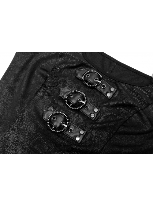 Gothic Off-Shoulder Design Python Pattern Hardware Decoration Sexy Split Dress
