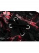 Gothic Velvet Plaid Dark Red Folds Drawstring Slit Design Slip Dress