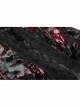 Gothic Velvet Plaid Dark Red Folds Drawstring Slit Design Slip Dress