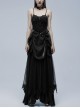 Gorgeous Gothic Stretch Printed Velvet Bat Embroidery Decoration Adjustable Drawstring On The Pleated Skirt Wedding Dress