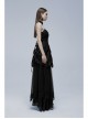 Gorgeous Gothic Stretch Printed Velvet Bat Embroidery Decoration Adjustable Drawstring On The Pleated Skirt Wedding Dress
