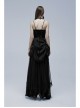 Gorgeous Gothic Stretch Printed Velvet Bat Embroidery Decoration Adjustable Drawstring On The Pleated Skirt Wedding Dress
