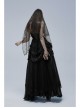 Gorgeous Gothic Stretch Printed Velvet Bat Embroidery Decoration Adjustable Drawstring On The Pleated Skirt Wedding Dress
