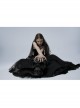 Gorgeous Gothic Stretch Printed Velvet Bat Embroidery Decoration Adjustable Drawstring On The Pleated Skirt Wedding Dress