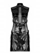 Black Gothic Lacquered Buttonhole Belt Decoration Patent Leather Hollowed Out Dress