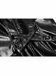 Black Gothic Lacquered Buttonhole Belt Decoration Patent Leather Hollowed Out Dress