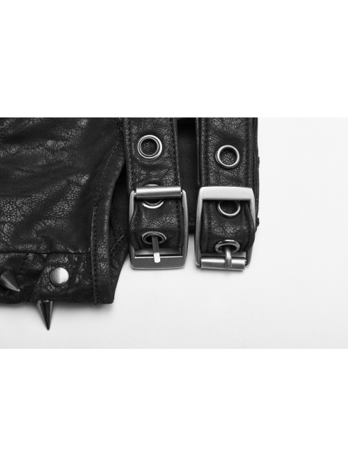 Metal Punk Pendant Decoration Half Hollow Adjustment Buckle Design Punk Gloves