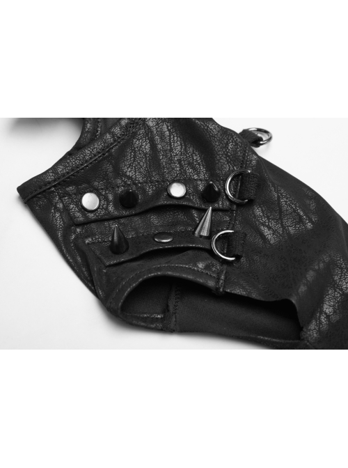 Metal Punk Pendant Decoration Half Hollow Adjustment Buckle Design Punk Gloves