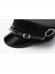 Black Punk Unique Metal Decoration Handsome Woolen Beret