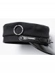 Black Punk Unique Metal Decoration Handsome Woolen Beret