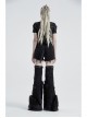 Black Punk Artificial Wool Rubber Cross Webbing Band Decoration Leg Warmer