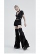 Black Punk Artificial Wool Rubber Cross Webbing Band Decoration Leg Warmer