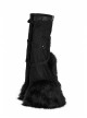 Black Punk Artificial Wool Rubber Cross Webbing Band Decoration Leg Warmer