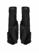 Black Punk Artificial Wool Rubber Cross Webbing Band Decoration Leg Warmer