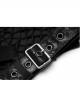 Black Punk Artificial Wool Rubber Cross Webbing Band Decoration Leg Warmer